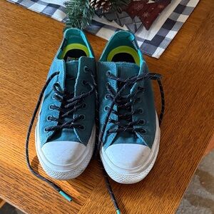 Converse Teal and Black Sneakers